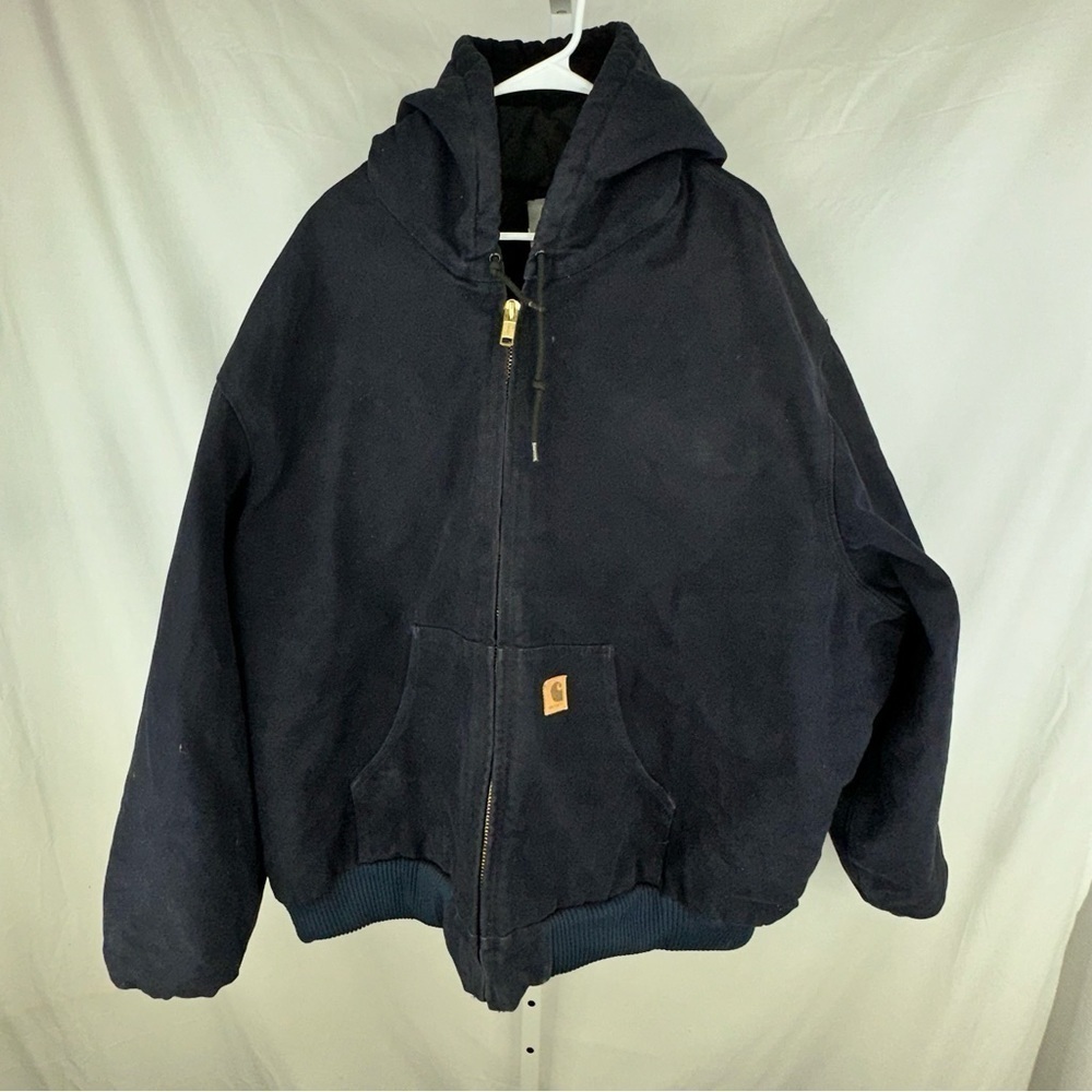 Carhartt Men's J130 MDT Blue Long Sleeve Hooded Full Zip Jacket - Size 4XL